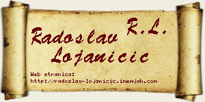 Radoslav Lojaničić vizit kartica
